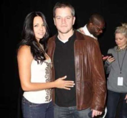 Image: Alexia Barroso's guardian, Luciana Barroso and Matt Damon. 